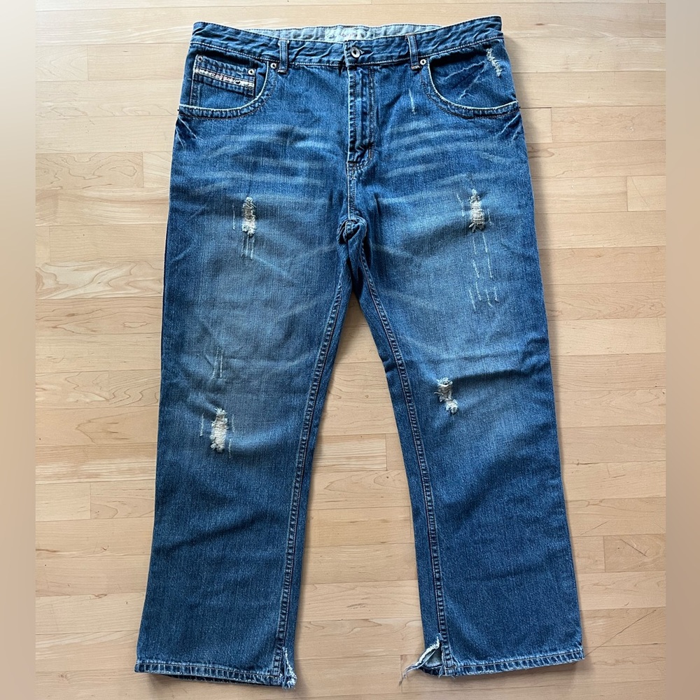 VTG Paco Straight Baggy Jeans Y2K 90s Vintage Distressed Blue 38x30 Logo 38W